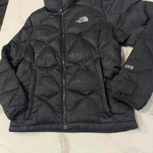 The North Face 550Fill Quilted Goose Down Coat Puffer Jacket Womens Medium Black - Picture 2 of 9
